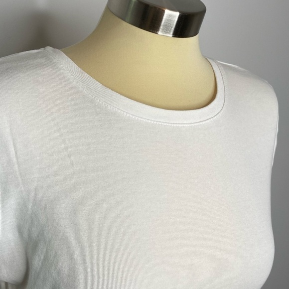 Merona White Crew Neck Short Sleeve Top - Picture 3 of 5